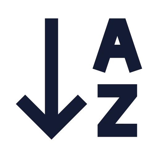 Arrow Down Az Icon in Solid Sharp style