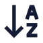 Arrowdownaz icon with solid sharp style