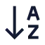 Arrowdownaz icon with stroke sharp style