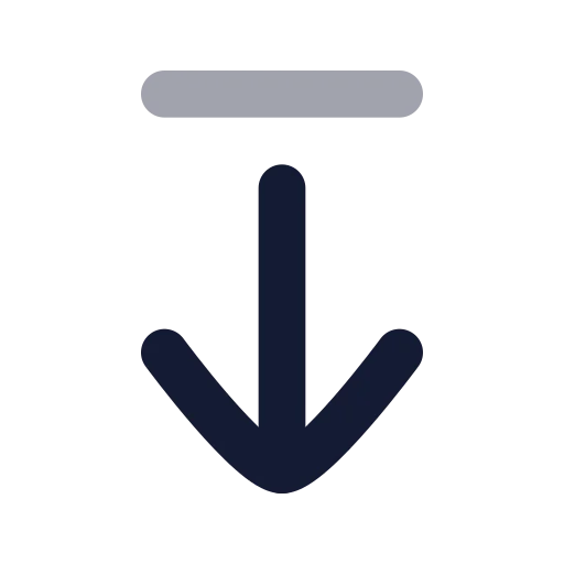 Arrow Down From Line Icon in Bulk Rounded style