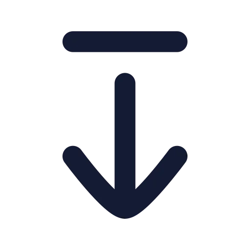 Arrow Down From Line Icon in Solid Rounded style