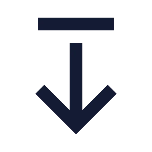 Arrow Down From Line Icon in Solid Sharp style