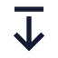 Arrowdownfromline icon with solid sharp style