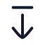 Arrowdownfromline icon with stroke rounded style