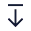 Arrowdownfromline icon with stroke sharp style