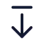 Arrowdownfromline icon with stroke standard style