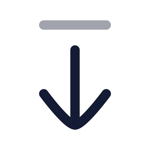 Arrow Down From Line Icon in Twotone Rounded style