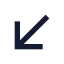 Arrowdownleft icon with solid sharp style
