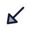 Arrowdownleft icon with duotone standard style