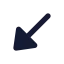 Arrowdownleft icon with solid standard style