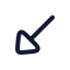 Arrowdownleft icon with stroke rounded style