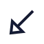 Arrowdownleft icon with stroke sharp style
