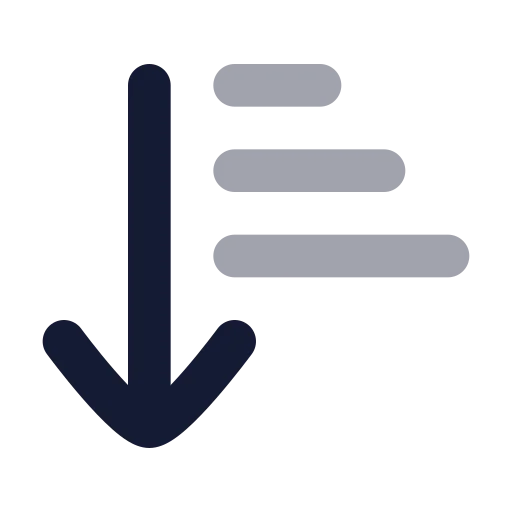 Arrow Down Narrow Wide Icon in Bulk Rounded style