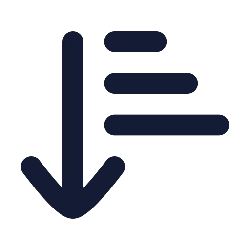 Arrow Down Narrow Wide Icon in Solid Rounded style