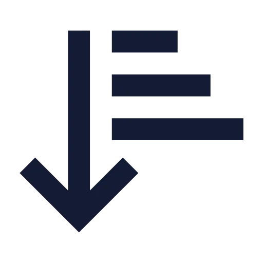 Arrow Down Narrow Wide Icon in Solid Sharp style