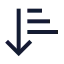 Arrowdownnarrowwide icon with stroke sharp style