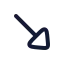 Arrowdownright icon with stroke rounded style