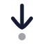 Arrowdowntodot icon with bulk rounded style