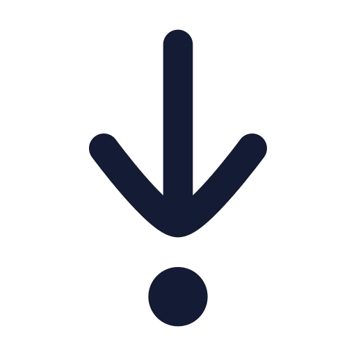 Arrow Down To Dot Icon in Solid Rounded style