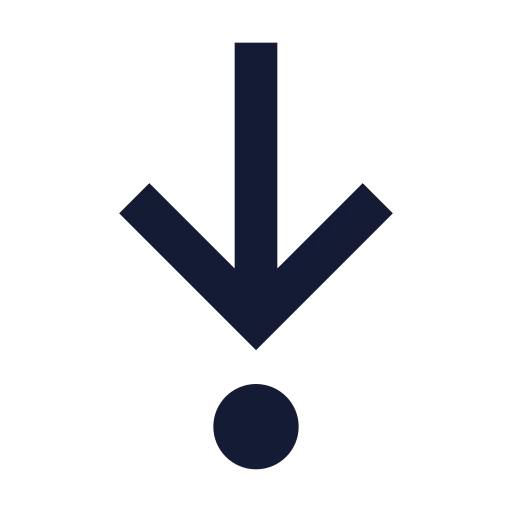 Arrow Down To Dot Icon in Solid Sharp style