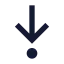 Arrowdowntodot icon with solid sharp style