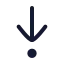 Arrowdowntodot icon with stroke rounded style