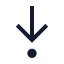 Arrowdowntodot icon with stroke sharp style