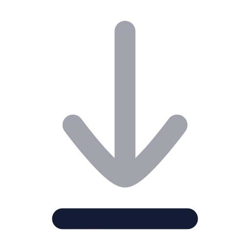 Arrow Down To Line Icon in Bulk Rounded style