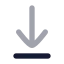 Arrowdowntoline icon with bulk rounded style