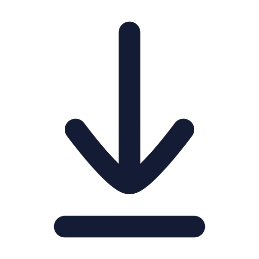 Arrow Down To Line Icon in Solid Rounded style