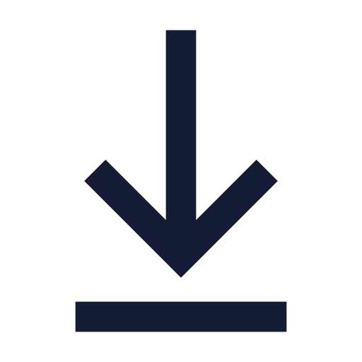 Arrow Down To Line Icon in Solid Sharp style
