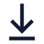 Arrowdowntoline icon with solid sharp style