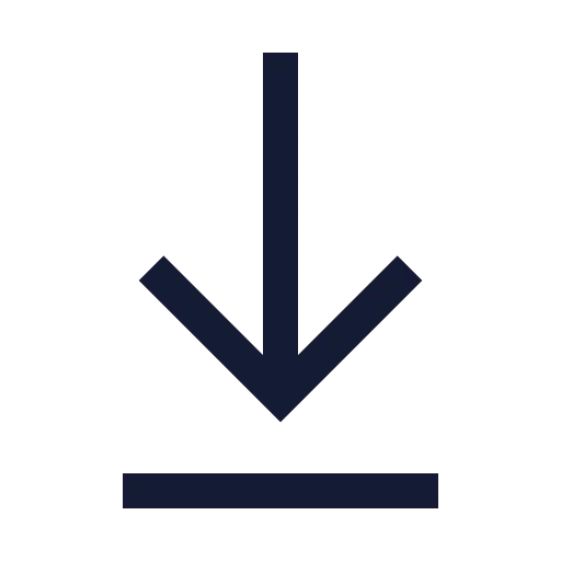 Arrow Down To Line Icon in Stroke Sharp style