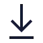 Arrowdowntoline icon with stroke sharp style