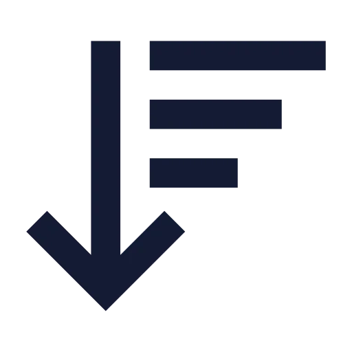 Arrow Down Wide Narrow Icon in Solid Sharp style