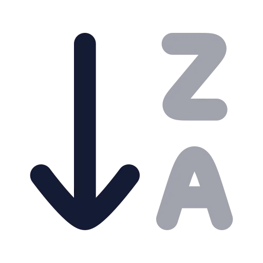 Arrow Down Za Icon in Bulk Rounded style