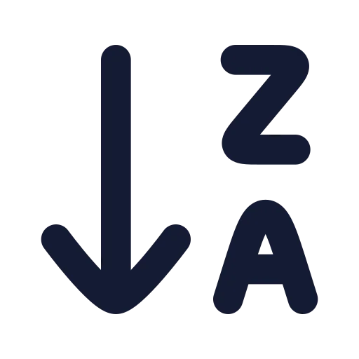 Arrow Down Za Icon in Solid Rounded style