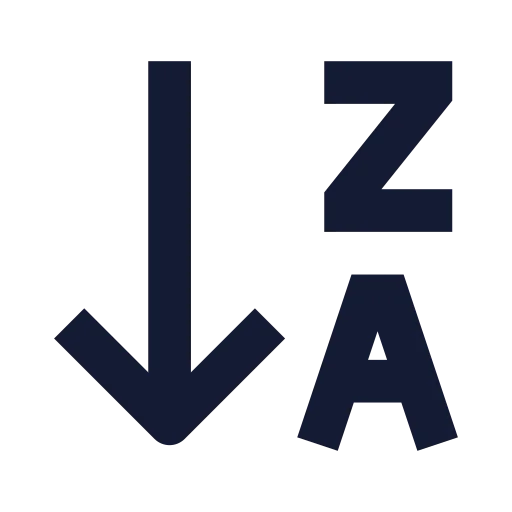 Arrow Down Za Icon in Solid Sharp style