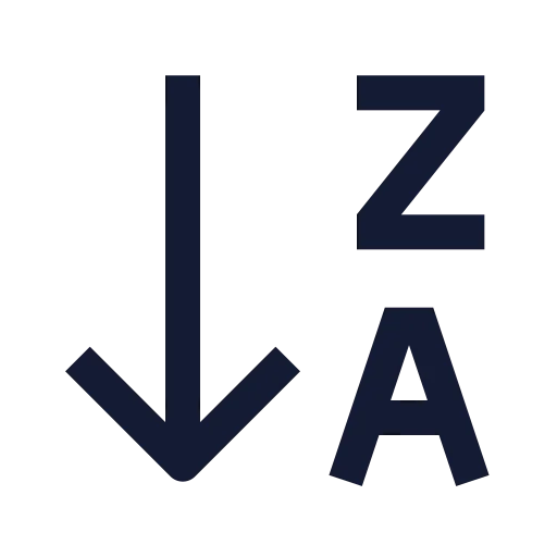 Arrow Down Za Icon in Stroke Sharp style
