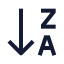 Arrowdownza icon with stroke sharp style