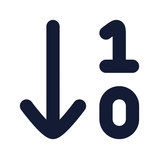 Arrow Down 10 Icon in Solid Rounded style