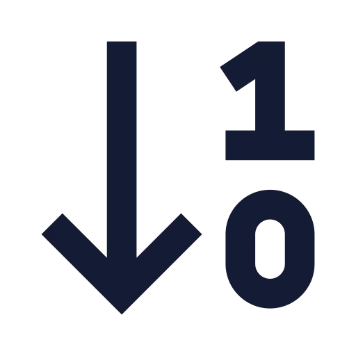 Arrow Down 10 Icon in Solid Sharp style