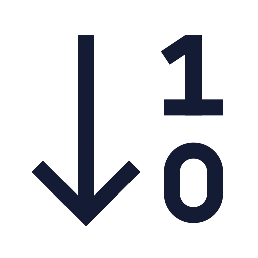 Arrow Down 10 Icon in Stroke Sharp style