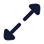 Arrowexpand icon with solid rounded style