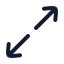 Arrowexpand icon with stroke rounded style