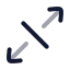 Arrowexpanddiagonal icon with twotone rounded style