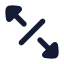 Arrowexpanddiagonal icon with solid rounded style