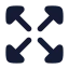 Arrowexpand icon with solid rounded style