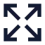 Arrowexpand icon with solid sharp style