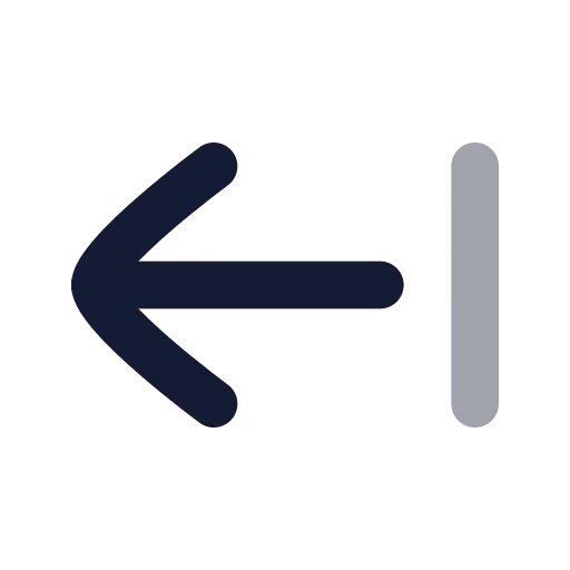 Arrow Left From Line Icon in Bulk Rounded style